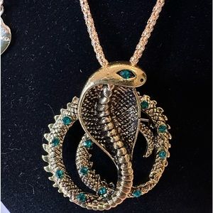 Betsey Johnson 80s style serpent costume necklace